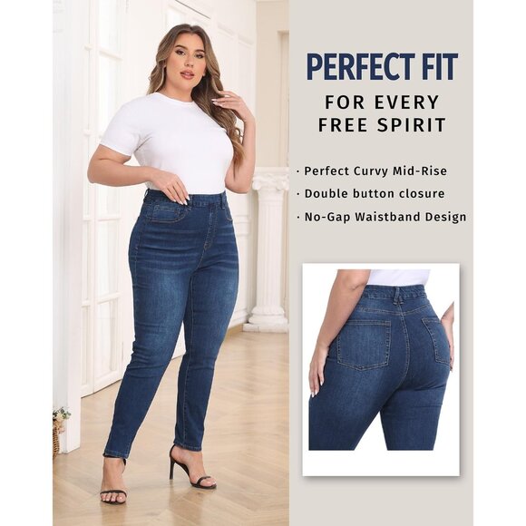 Plus Size High Waist Cropped Jeggings Cotton Blend Casual Stretchy - Picture 6 of 9